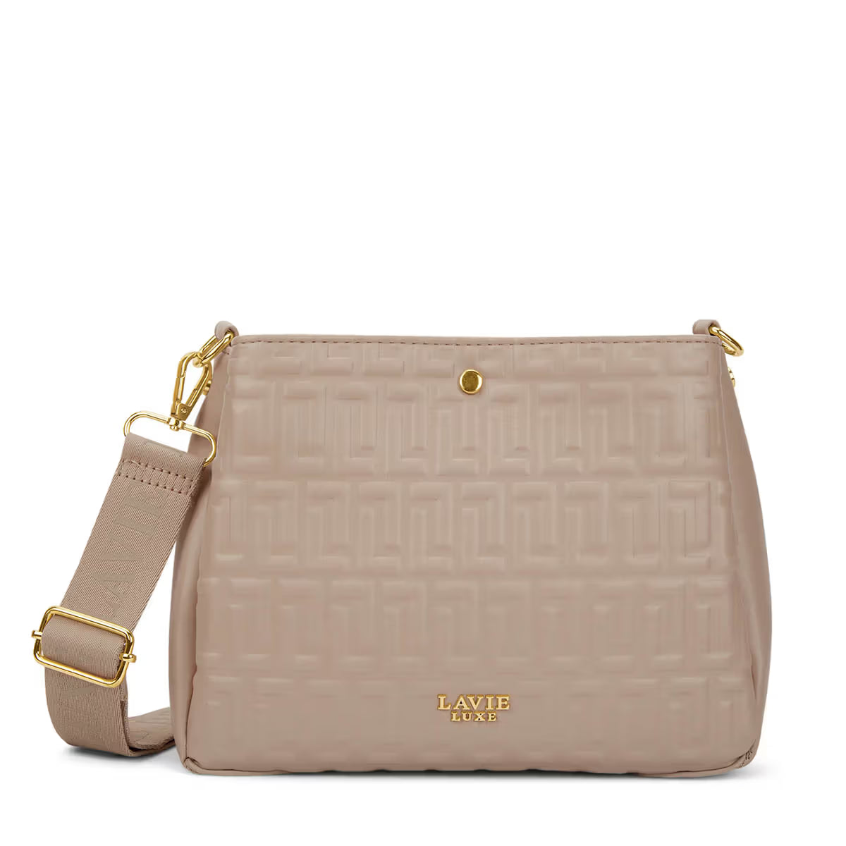 Lavie Luxe Emjane Beige Textured Sling Bag