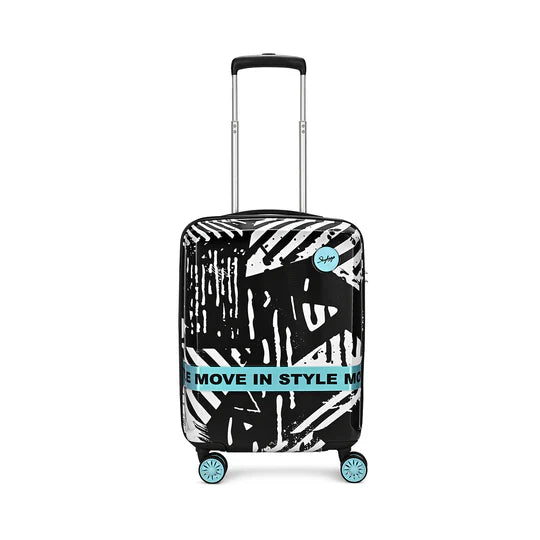 WANDERLUST BLACK WHITE HARD CASE LUGGAGE TROLLEY BAG
