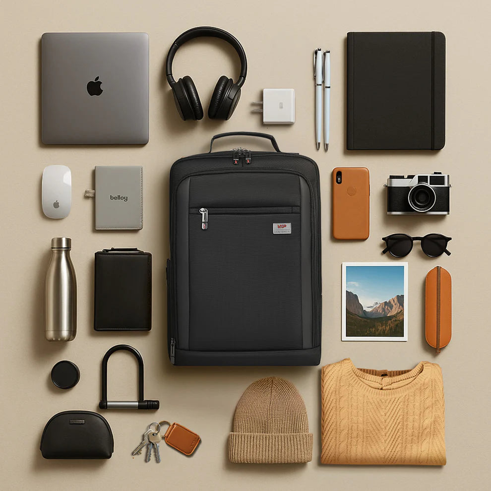 VIP VOGUE 03  Laptop Expander Backpack Black Black
